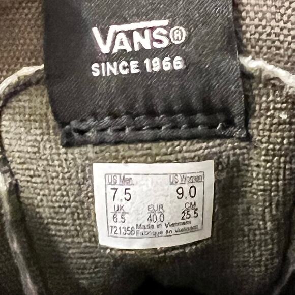 Unisex Vans Off the Wall High Top Green Canvaas Sk8 Black Suede and Leather - Picture 10 of 11